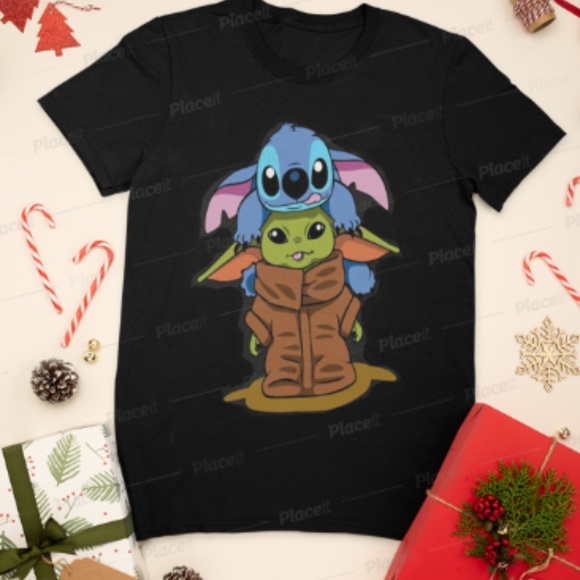 Baby yoda & friend, kids tshirt, graphic decal - Picture 1 of 1